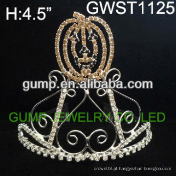 Atraente Halloween abóbora pageant costume cristal tiara -GWST1125